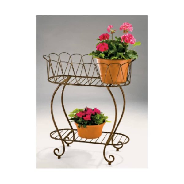 Metal Wave Oval Planter Stand