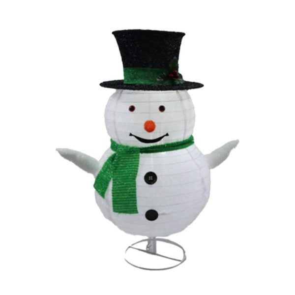Lighted LED Collapsible Fabric Snowman