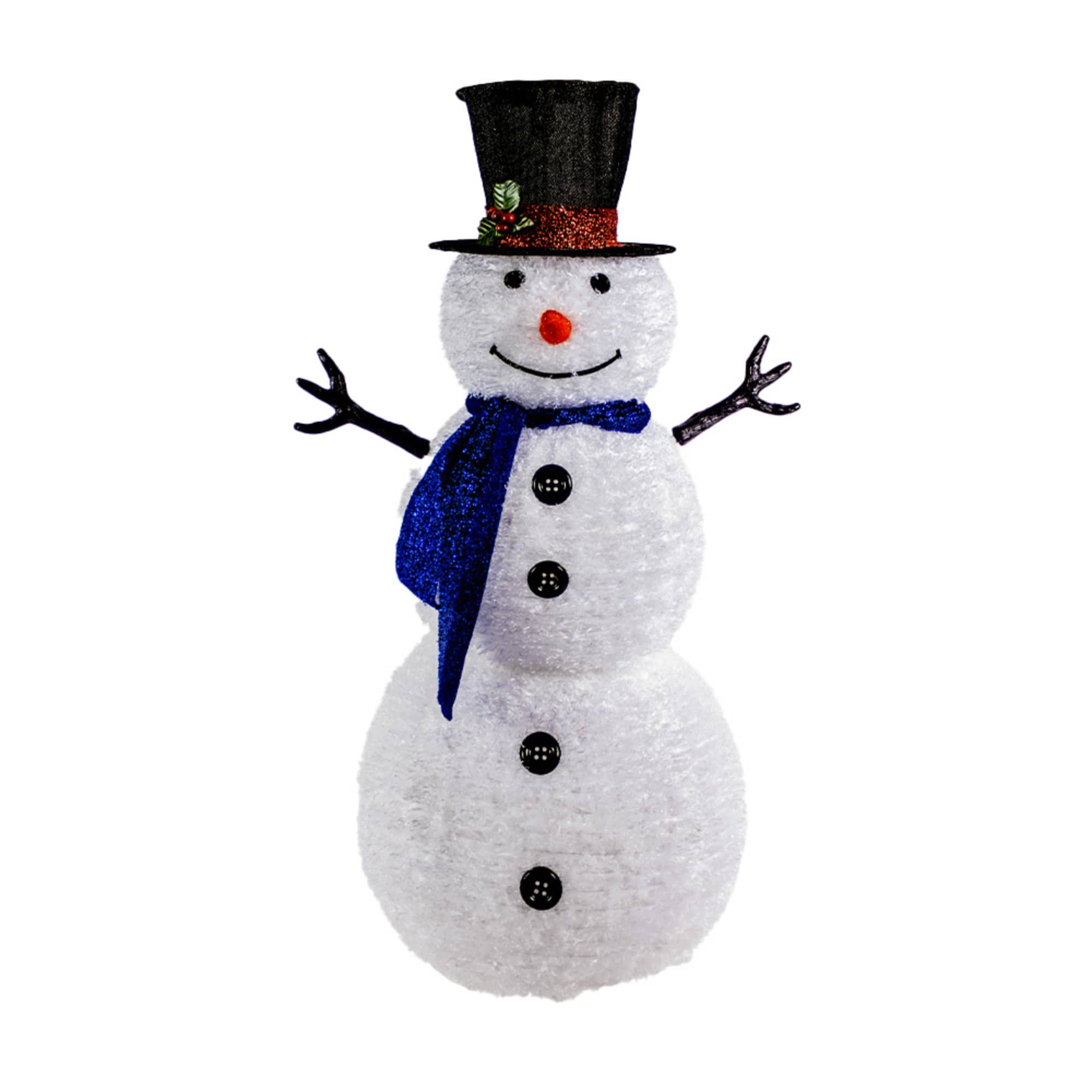 Lighted LED Collapsible Fabric Snowman
