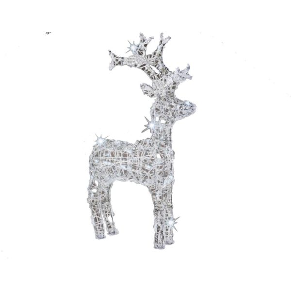 LED Acrylic Deer 4' Cool White Flashing Effect Transparent Wire
