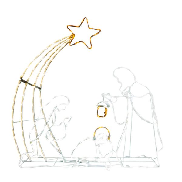 Lighted Holy Family Scene