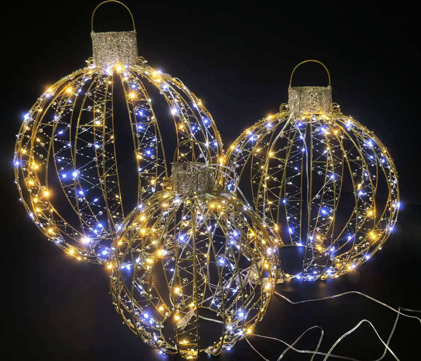 Prelit Micro LED Lighted Ornament Trio